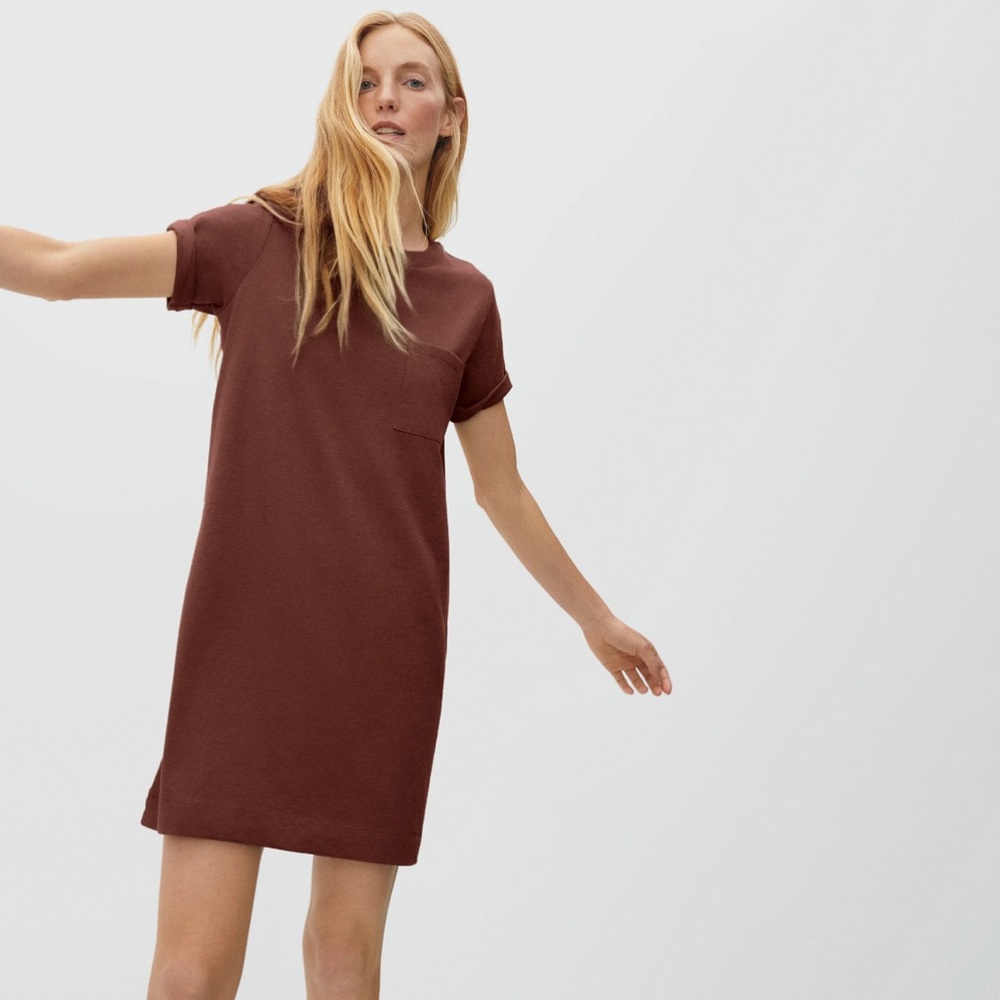 Everlane Weekend Tee Dress Rosewood Size Small